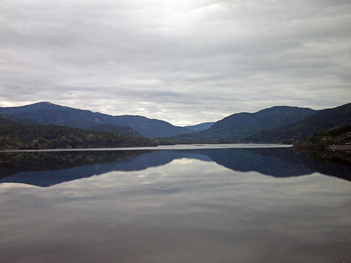 hardanger fjord in bergen seen from train