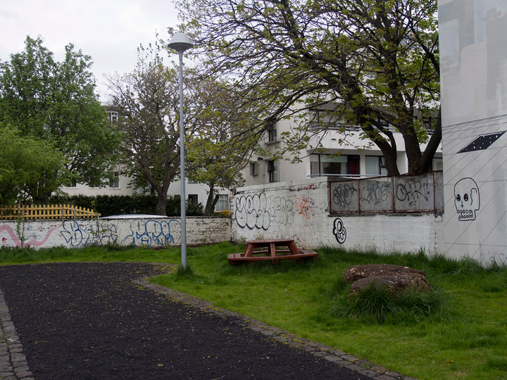 park with graffiti in reykjavik