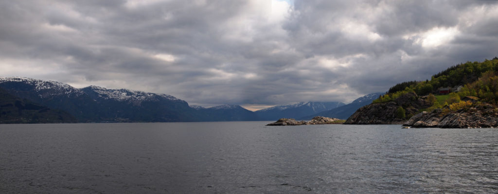 hardanger fjord near bergen norway in spring